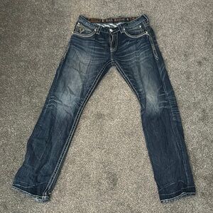 Rock Revival Blue Relaxed Jeans Authentic Fading